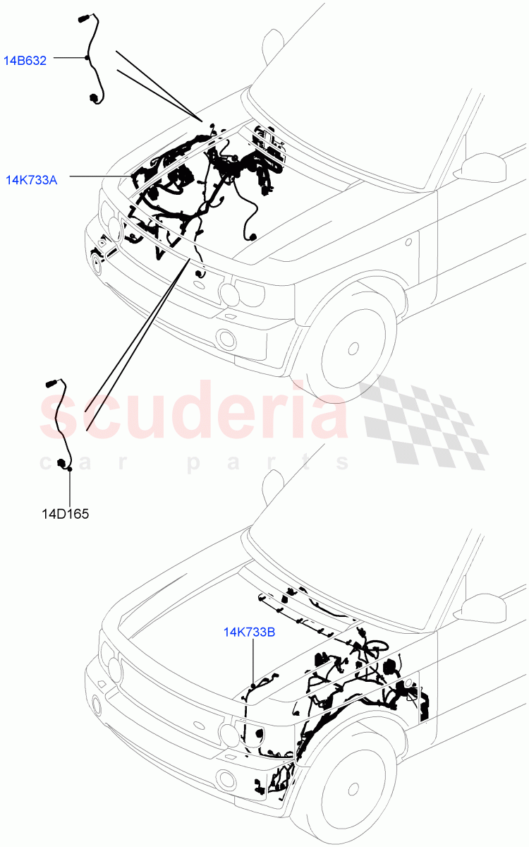 Electrical Wiring - Engine And Dash(Engine Compartment)((V)FROMAA000001) of Land Rover Land Rover Range Rover (2010-2012) [3.6 V8 32V DOHC EFI Diesel]