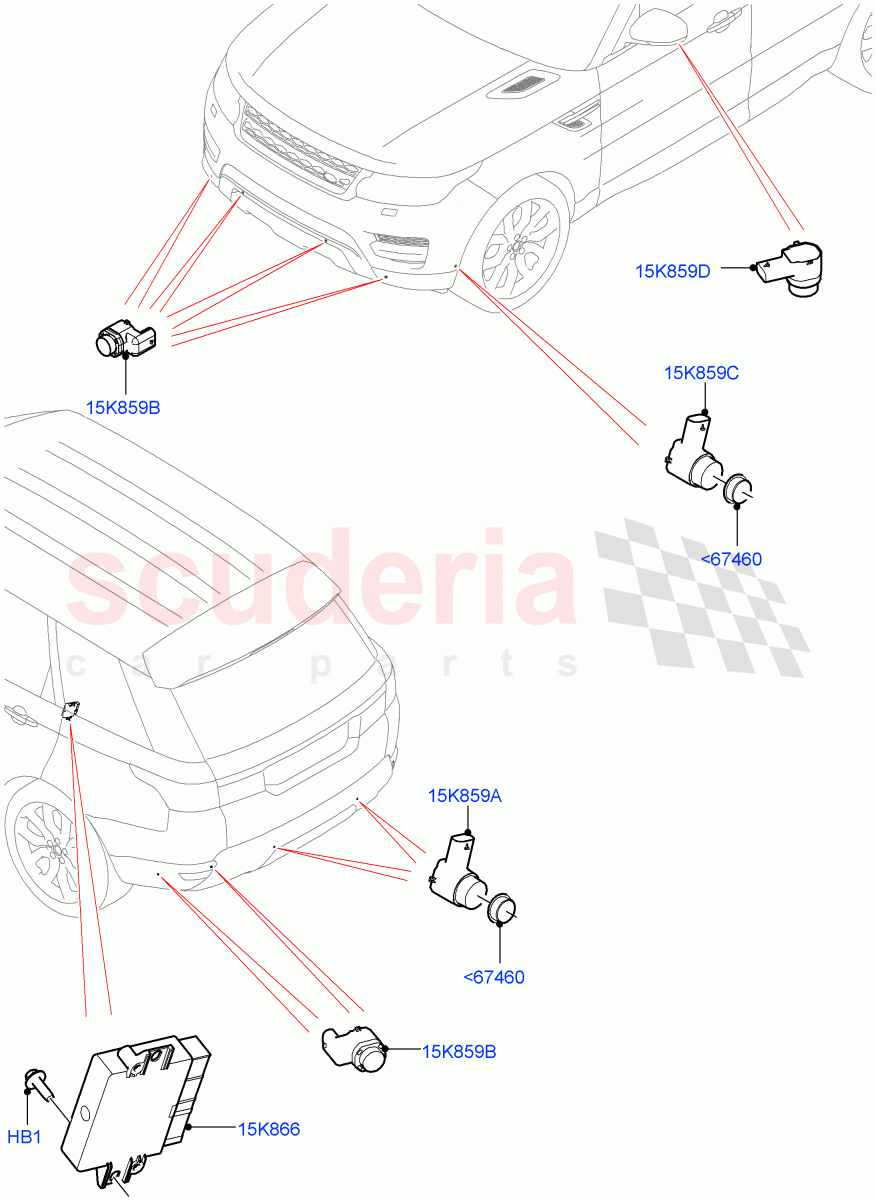 Parking Distance Control(SVR Version,SVR)((V)FROMJA000001) of Land Rover Land Rover Range Rover Sport (2014+) [3.0 I6 Turbo Diesel AJ20D6]