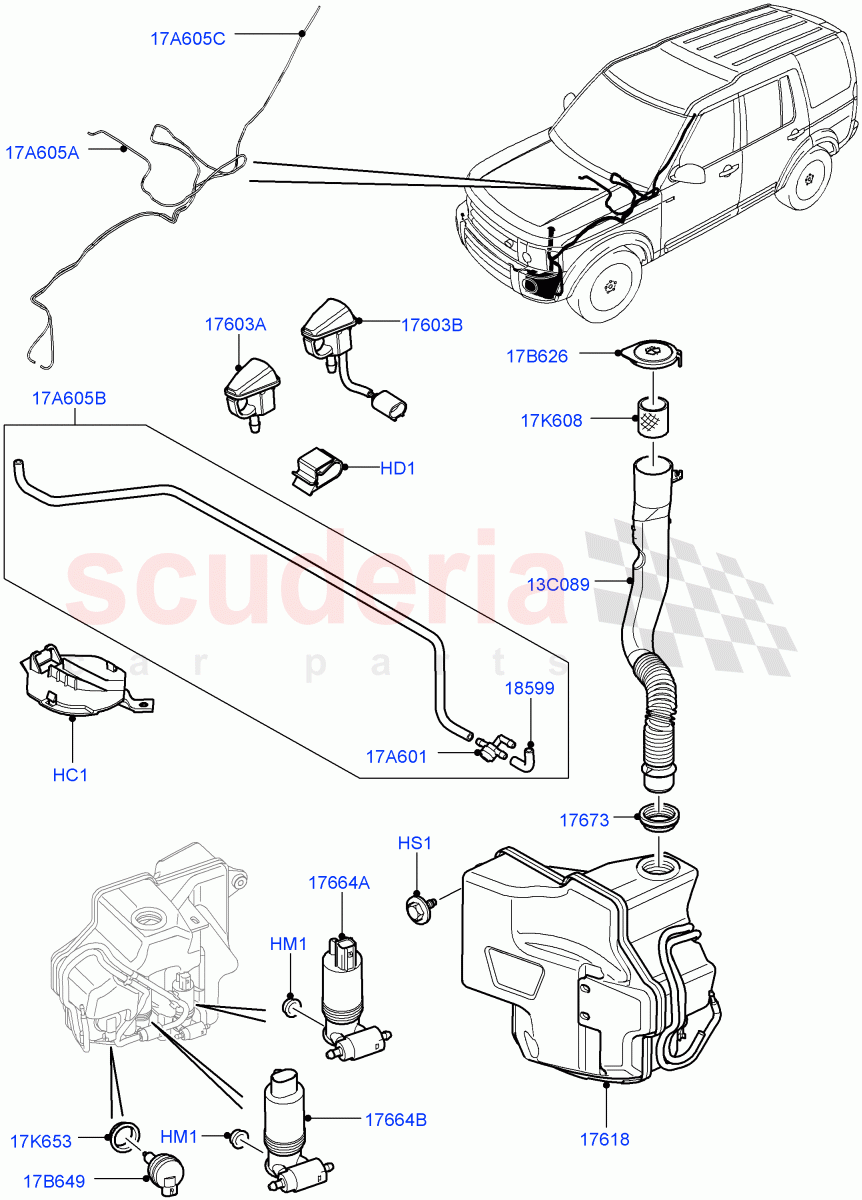 Windscreen Washer ((V) FROMAA000001) of Land Rover Land Rover Discovery 4 (2010-2016) [3.0 Diesel 24V DOHC TC]