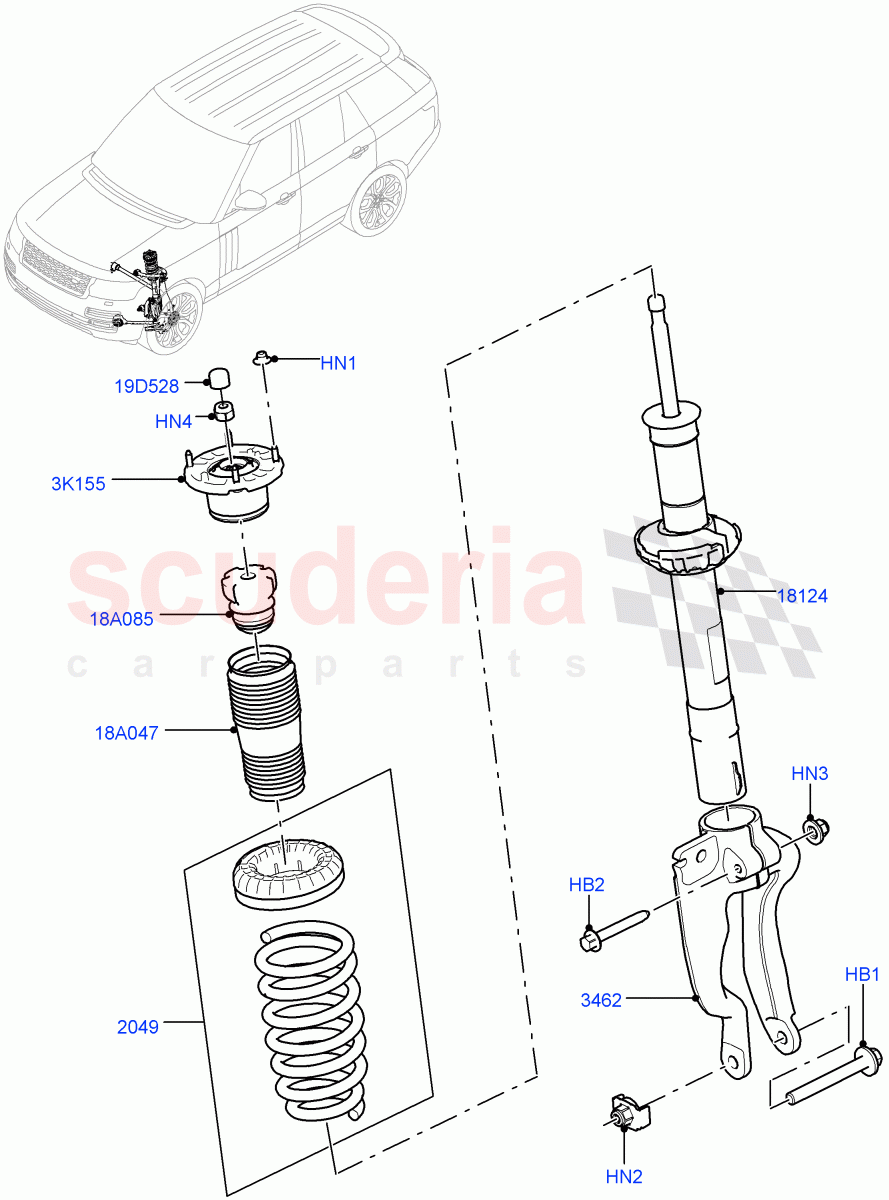 Front Suspension Struts And Springs(With Standard Duty Coil Spring Susp)((V)FROMHA000001) of Land Rover Land Rover Range Rover Sport (2014+) [2.0 Turbo Petrol AJ200P]