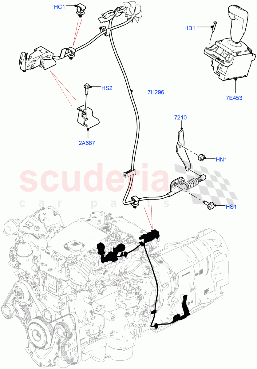 Gear Change-Automatic Transmission(3.0 V6 D Gen2 Mono Turbo,8 Speed Auto Trans ZF 8HP70 4WD,3.0 V6 D Gen2 Twin Turbo,3.0 V6 D Low MT ROW,2.0L I4 DSL HIGH DOHC AJ200)((V)FROMHA000001) of Land Rover Land Rover Range Rover Sport (2014+) [3.0 I6 Turbo Petrol AJ20P6]