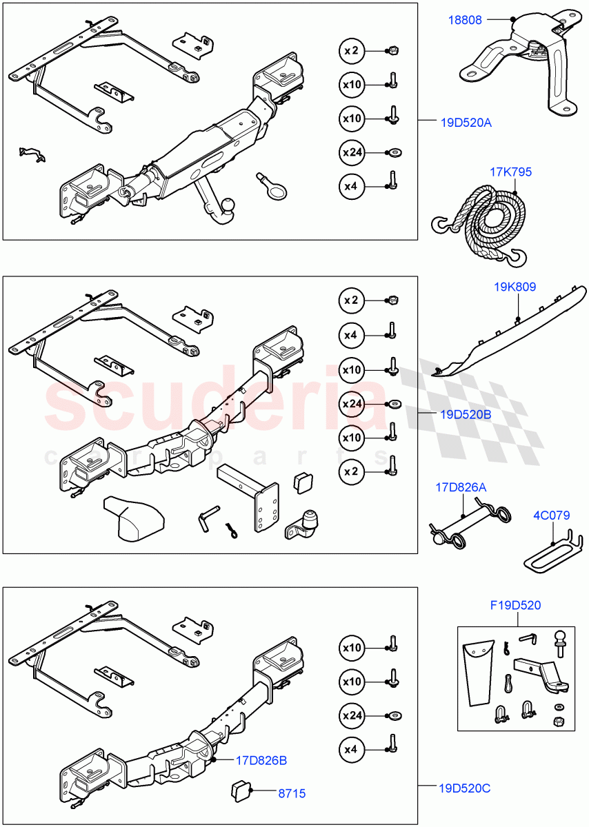 Towing Equipment (Accessory) of Land Rover Land Rover Range Rover Sport (2014+) [3.0 I6 Turbo Diesel AJ20D6]