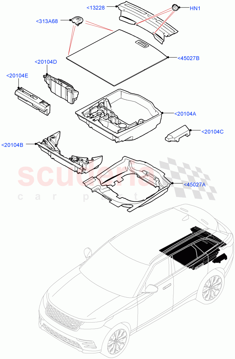 Load Compartment Trim(Floor) of Land Rover Land Rover Range Rover Velar (2017+) [2.0 Turbo Diesel]