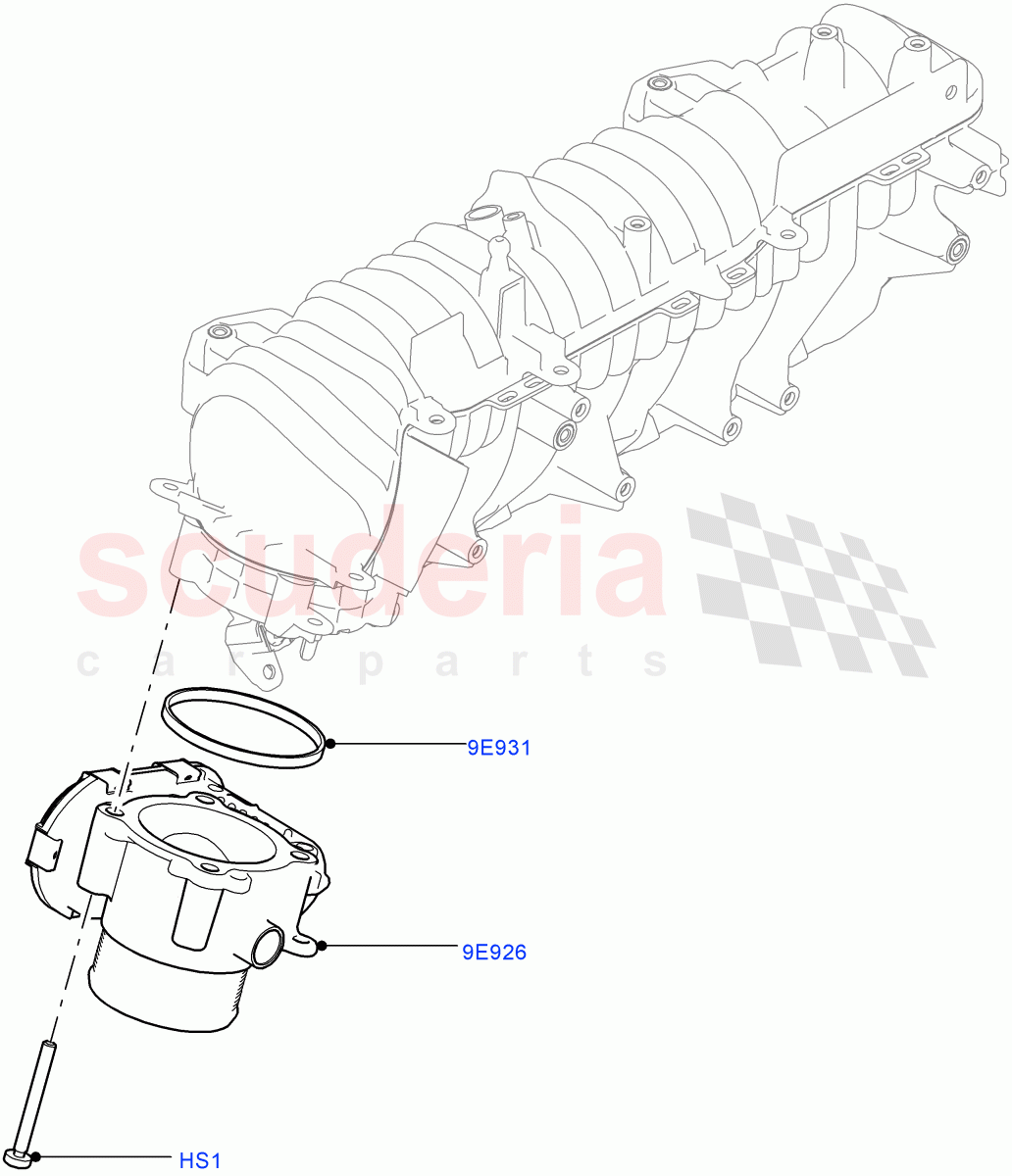 Throttle Housing(Solihull Plant Build)(2.0L I4 DSL MID DOHC AJ200,2.0L I4 DSL HIGH DOHC AJ200)((V)FROMHA000001) of Land Rover Land Rover Discovery 5 (2017+) [2.0 Turbo Diesel]