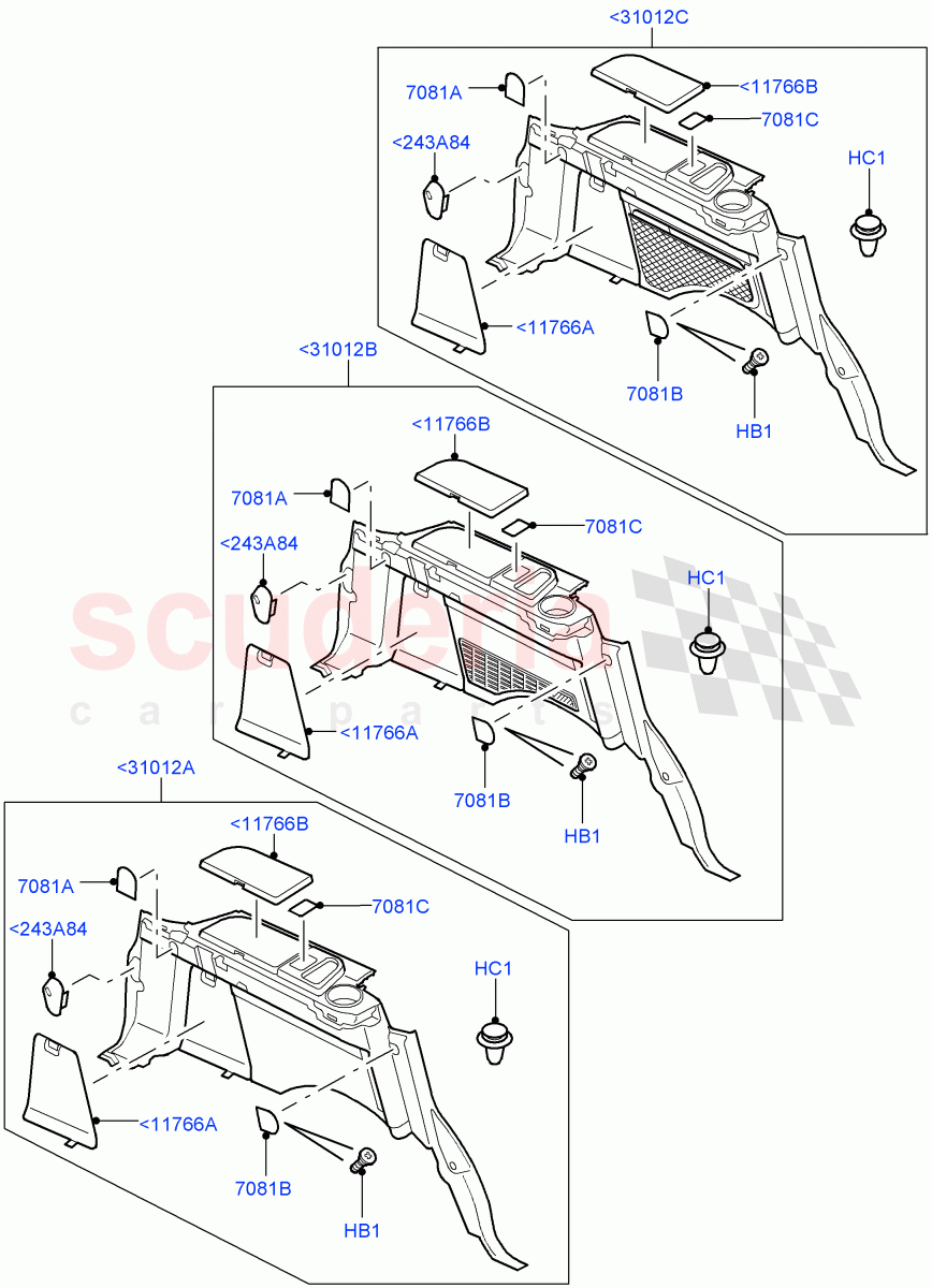 Side Trim(Luggage Compartment)((V)FROMAA000001) of Land Rover Land Rover Discovery 4 (2010-2016) [5.0 OHC SGDI NA V8 Petrol]