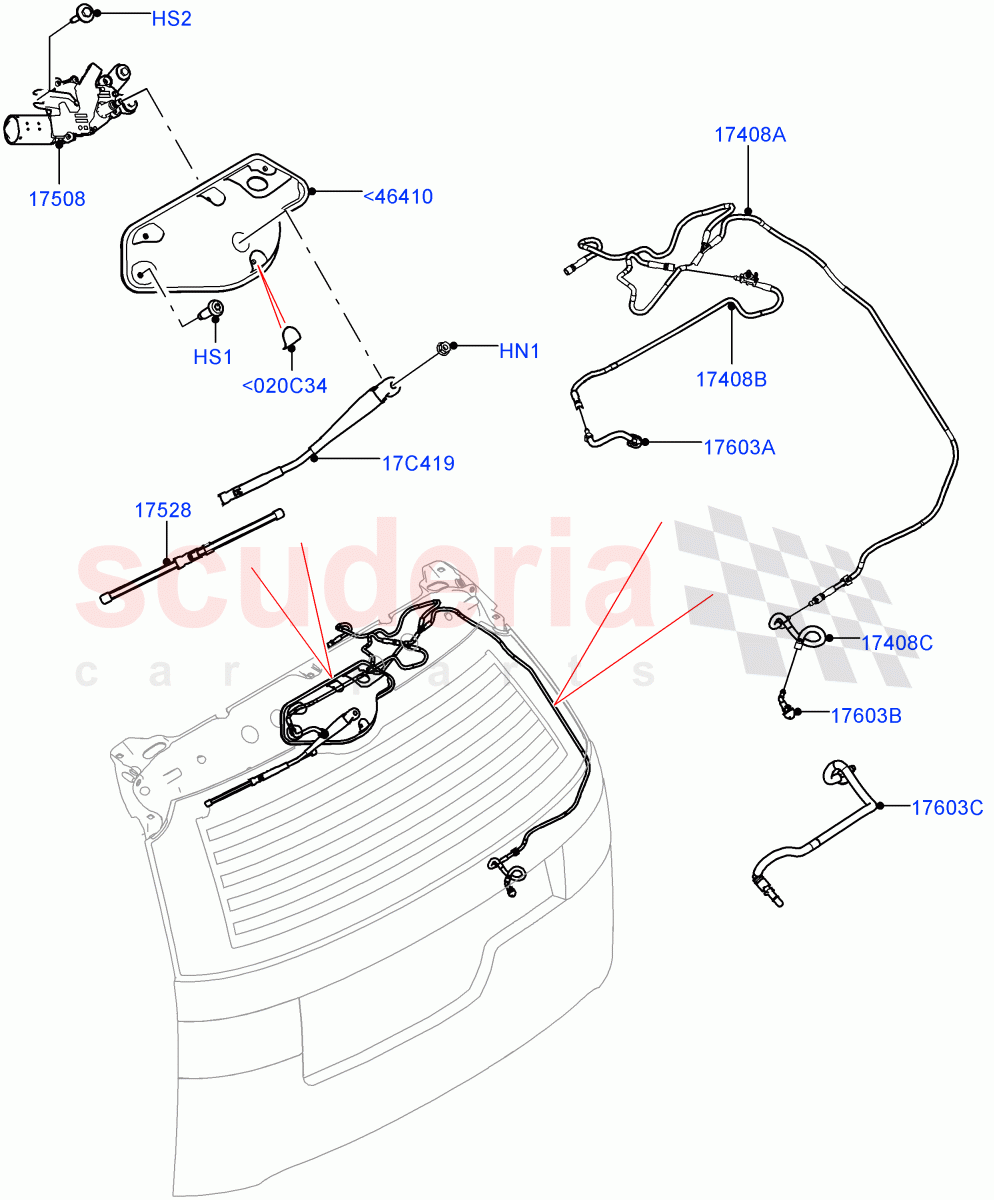 Rear Window Wiper And Washer(Nitra Plant Build)((V)FROMK2000001) of Land Rover Land Rover Discovery 5 (2017+) [2.0 Turbo Diesel]