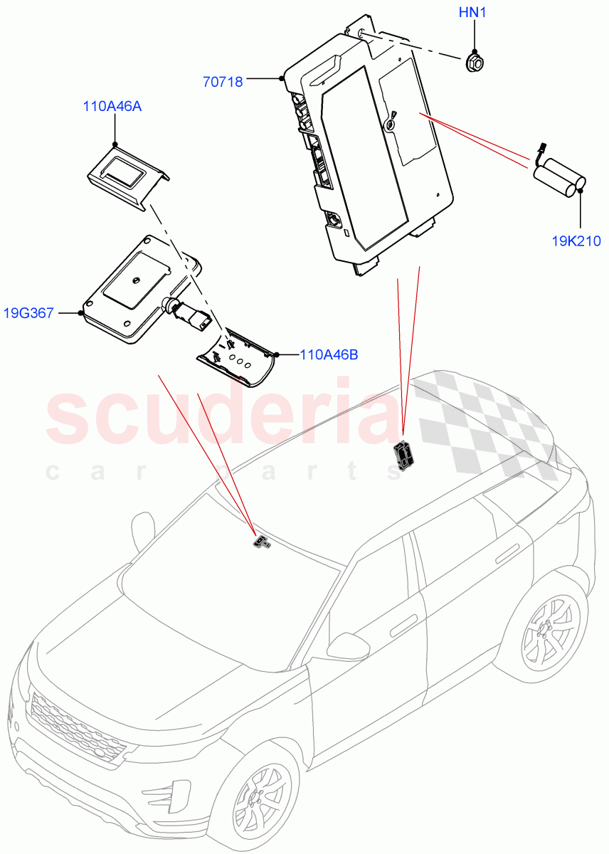 Telematics (Changsu (China)) of Land Rover Land Rover Range Rover Evoque (2019+) [2.0 Turbo Diesel AJ21D4]