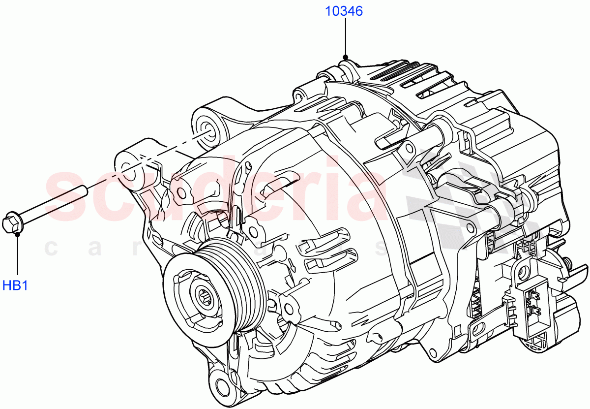 Alternator And Mountings(Electric Engine Battery-MHEV)((V)FROMKA000001) of Land Rover Land Rover Range Rover (2012-2021) [5.0 OHC SGDI SC V8 Petrol]