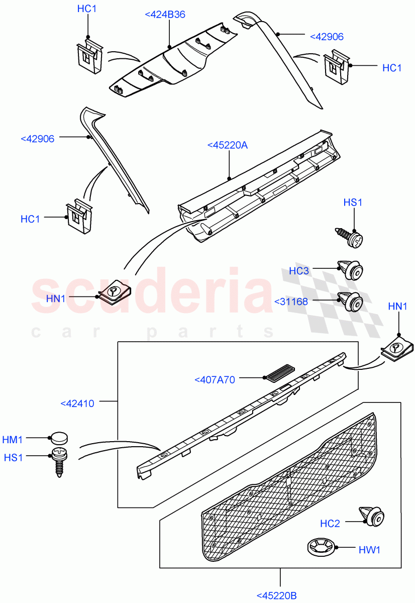 Back Door/Tailgate Trim Panels (Less Armoured) ((V) FROMAA000001) of Land Rover Land Rover Range Rover (2010-2012) [4.4 DOHC Diesel V8 DITC]