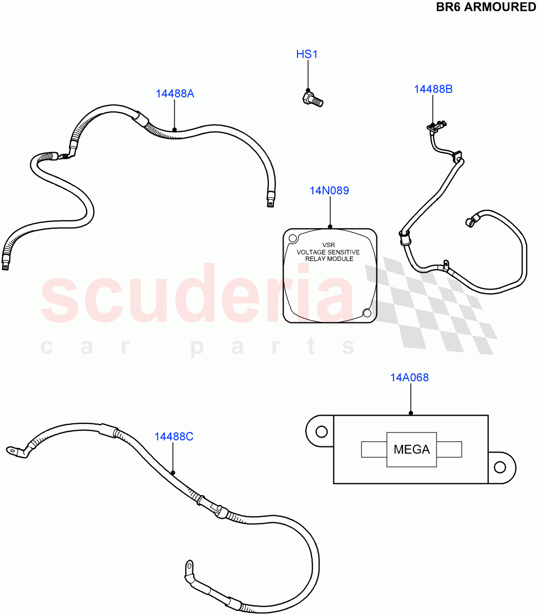 Electrical Wiring - Body And Rear(With B6 Level Armouring)((V)FROMAA000001) of Land Rover Land Rover Range Rover (2010-2012) [5.0 OHC SGDI SC V8 Petrol]