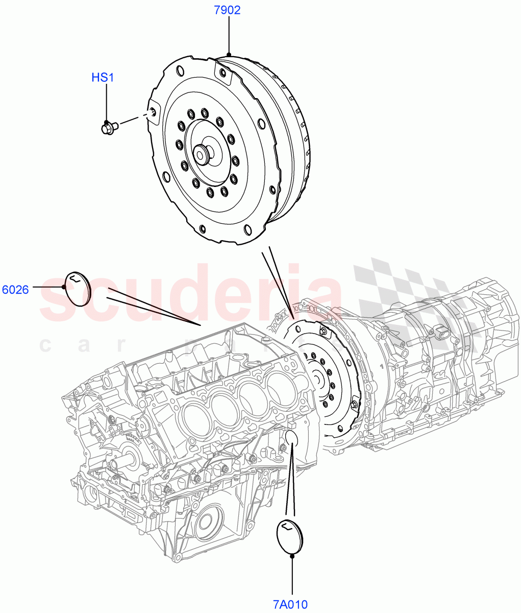 Converter(3.0 V6 Diesel,6 Speed Auto Transmission ZF 6HP28,5.0L OHC SGDI SC V8 Petrol - AJ133,5.0L OHC SGDI NA V8 Petrol - AJ133)((V)FROMAA000001) of Land Rover Land Rover Range Rover Sport (2010-2013) [3.6 V8 32V DOHC EFI Diesel]