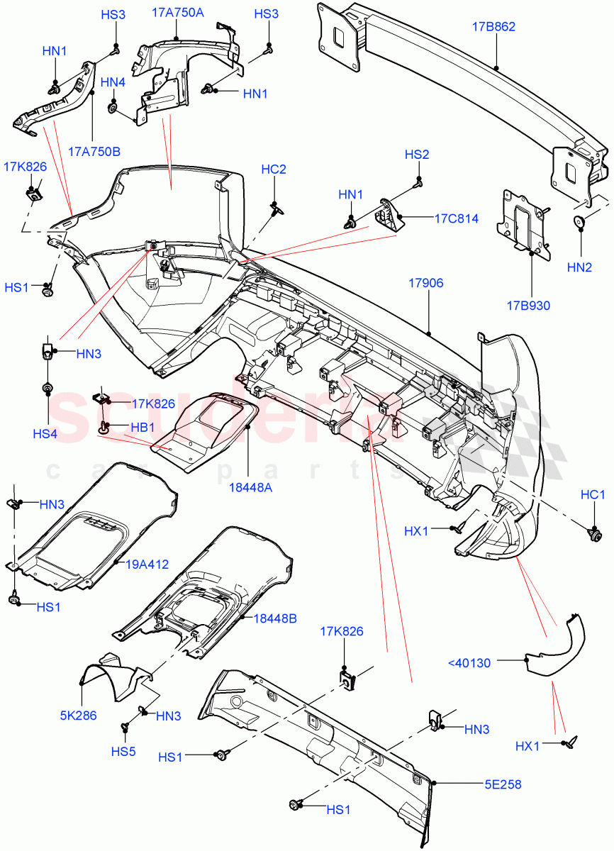 Rear Bumper(Changsu (China),Sport/Dynamic)((V)FROMEG000001) of Land Rover Land Rover Range Rover Evoque (2012-2018) [2.0 Turbo Petrol AJ200P]