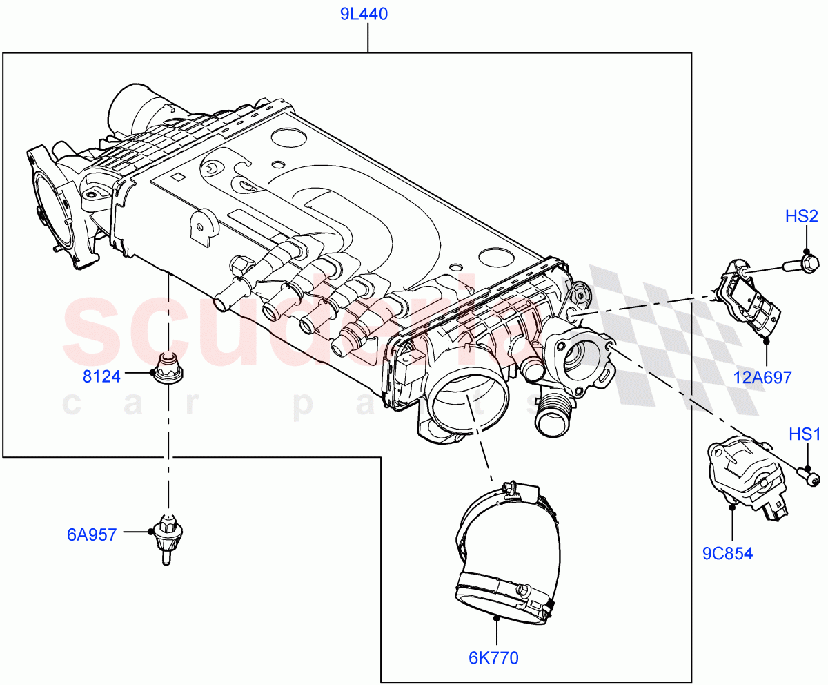 Intercooler/Air Ducts And Hoses(Nitra Plant Build)(3.0L AJ20P6 Petrol High)((V)FROMM2000001) of Land Rover Land Rover Discovery 5 (2017+) [3.0 I6 Turbo Petrol AJ20P6]