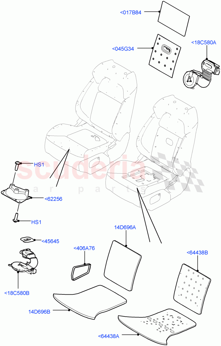 Front Seat Pads/Valances & Heating (Heating) ((V) TOHA999999) of Land Rover Land Rover Range Rover Sport (2014+) [3.0 Diesel 24V DOHC TC]
