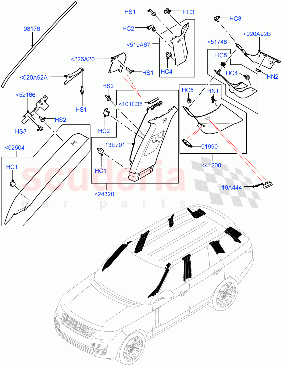 Side Trim(Upper, Front And Rear) of Land Rover Land Rover Range Rover (2012-2021) [5.0 OHC SGDI NA V8 Petrol]