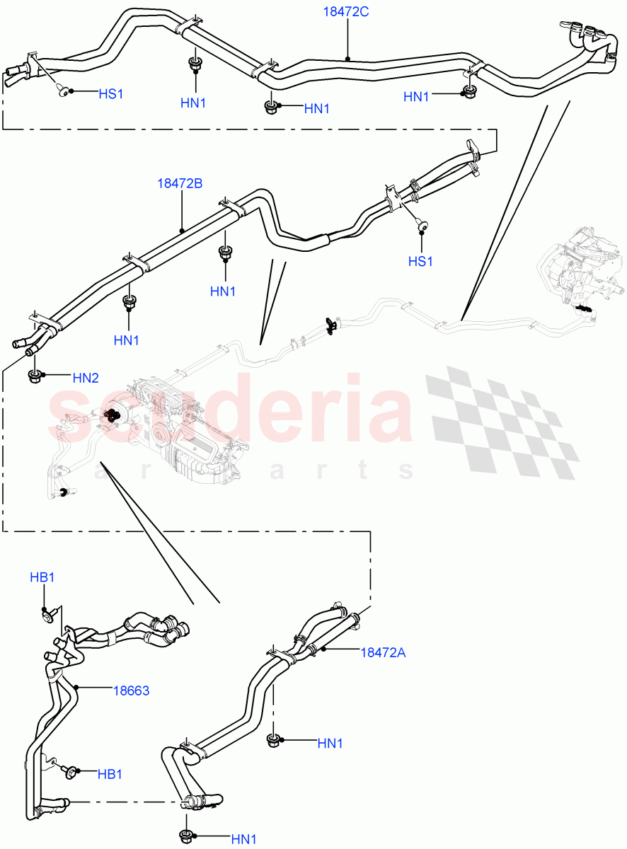 Heater Hoses of Land Rover Land Rover Range Rover (2012-2021) [3.0 Diesel 24V DOHC TC]