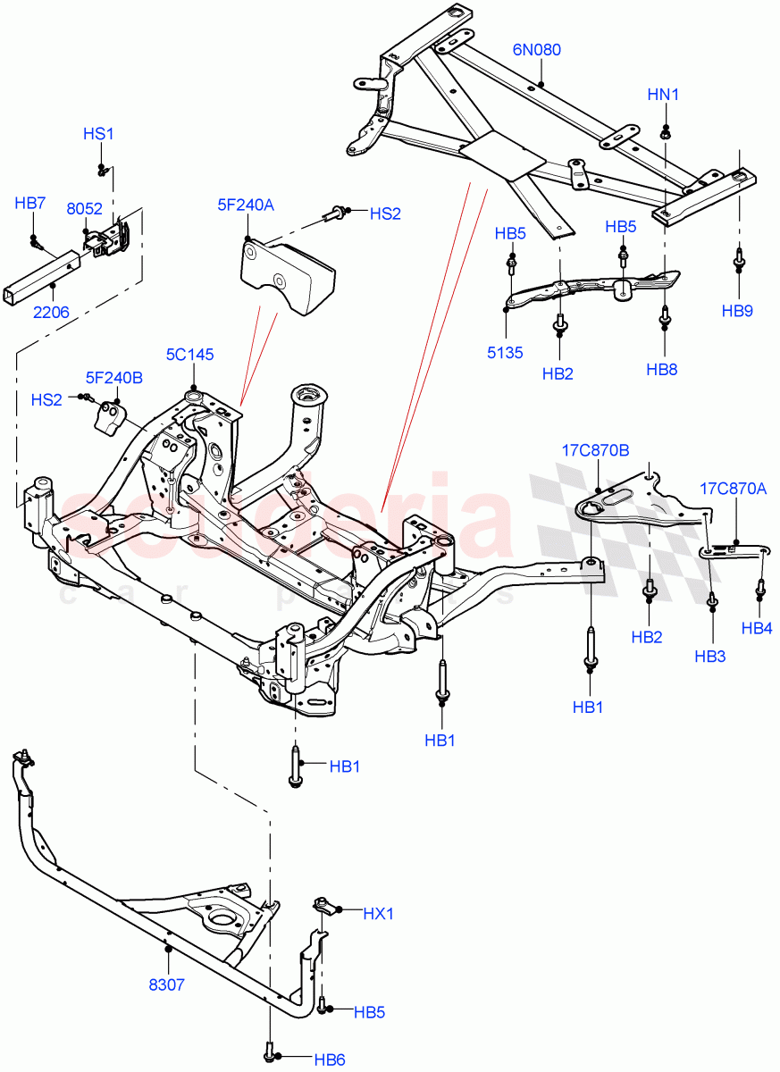 Front Cross Member & Stabilizer Bar(Crossmember)((V)FROMMA000001) of Land Rover Land Rover Range Rover Velar (2017+) [2.0 Turbo Diesel]