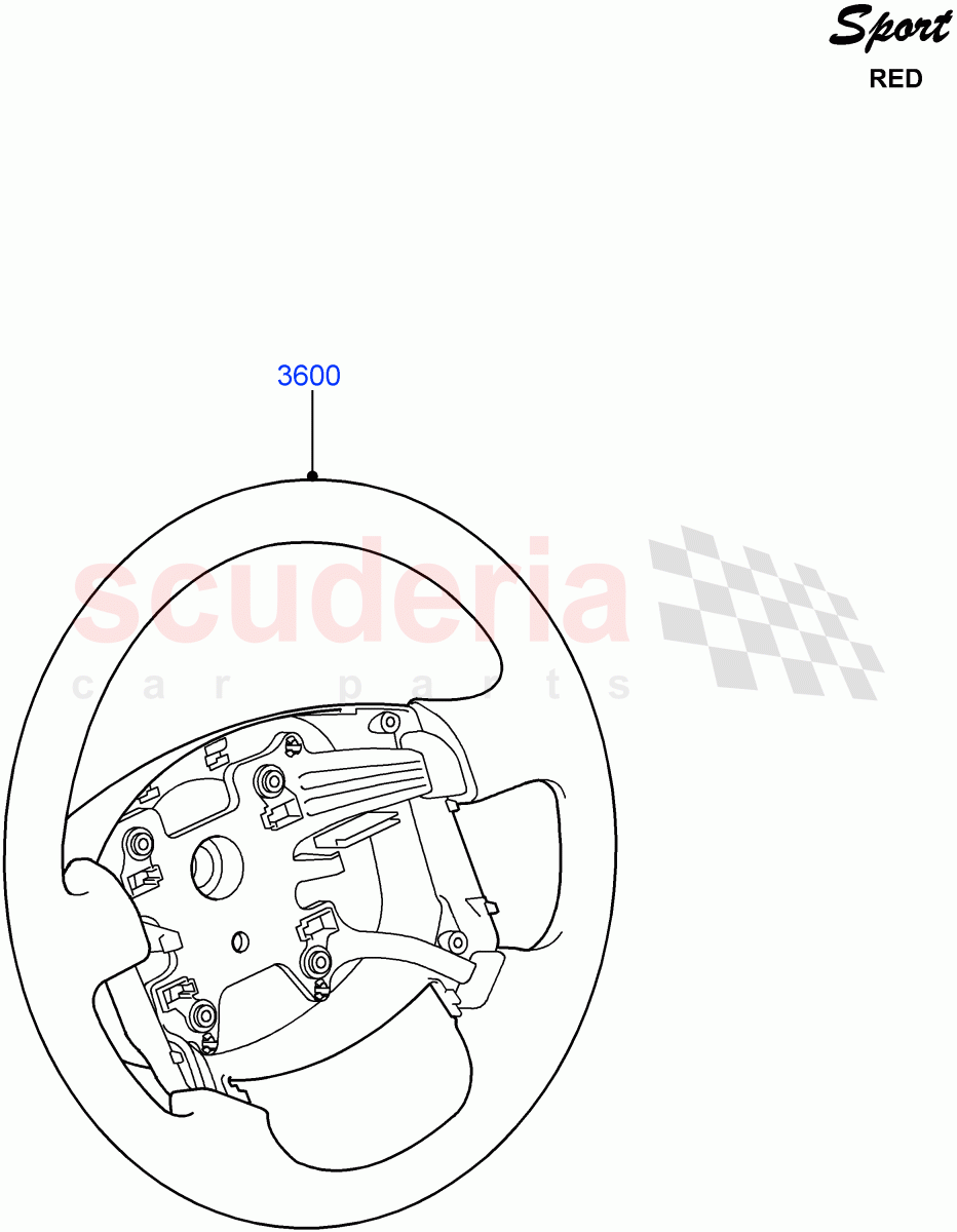 Steering Wheel(Red Sport LE)((V)FROMDA000001) of Land Rover Land Rover Range Rover Sport (2010-2013) [3.0 Diesel 24V DOHC TC]