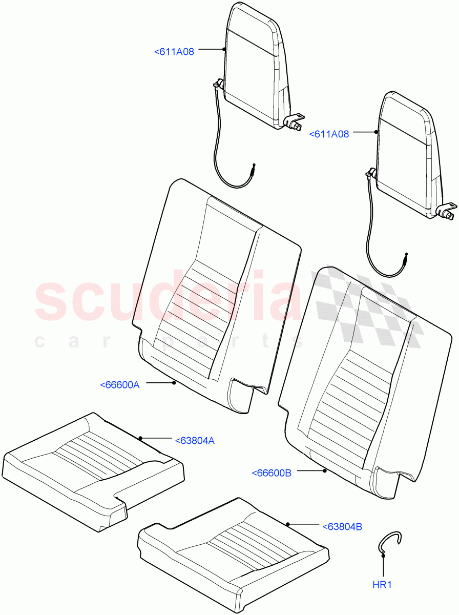 Rear Seat Covers(Row 3)(Windsor Leather,Itatiaia (Brazil),Third Row Dual Individual Seat)((V)FROMGT000001) of Land Rover Land Rover Discovery Sport (2015+) [1.5 I3 Turbo Petrol AJ20P3]