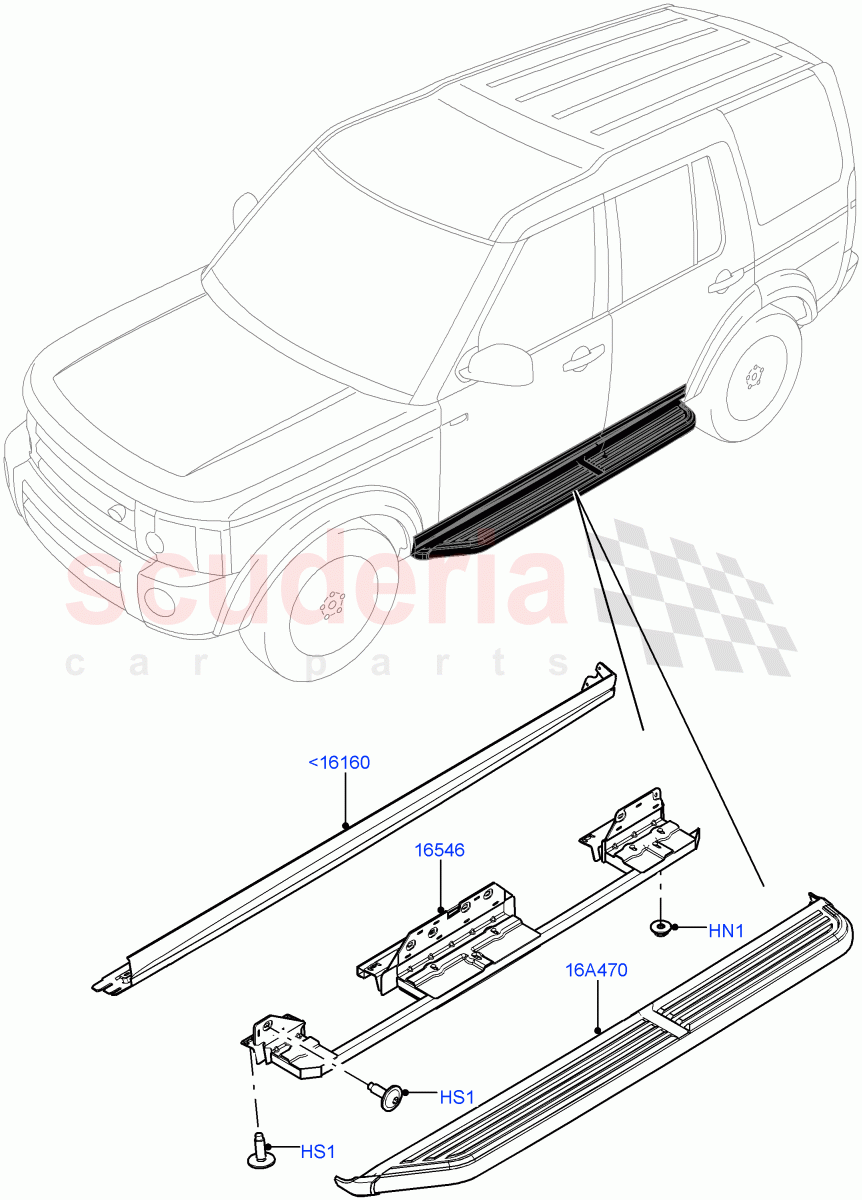 Body Mouldings(With Side Auxiliary Step W/O Lights)((V)FROMFA000001) of Land Rover Land Rover Discovery 4 (2010-2016) [2.7 Diesel V6]