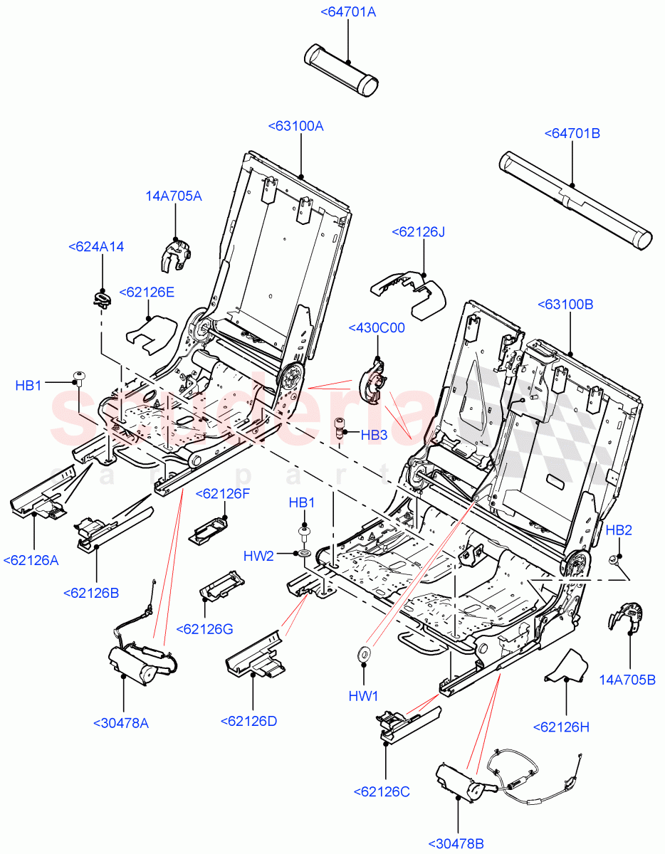 Rear Seat Base(Itatiaia (Brazil),With 60/40 Manual Fold Thru Rr Seat)((V)FROMGT000001) of Land Rover Land Rover Discovery Sport (2015+) [2.0 Turbo Petrol GTDI]