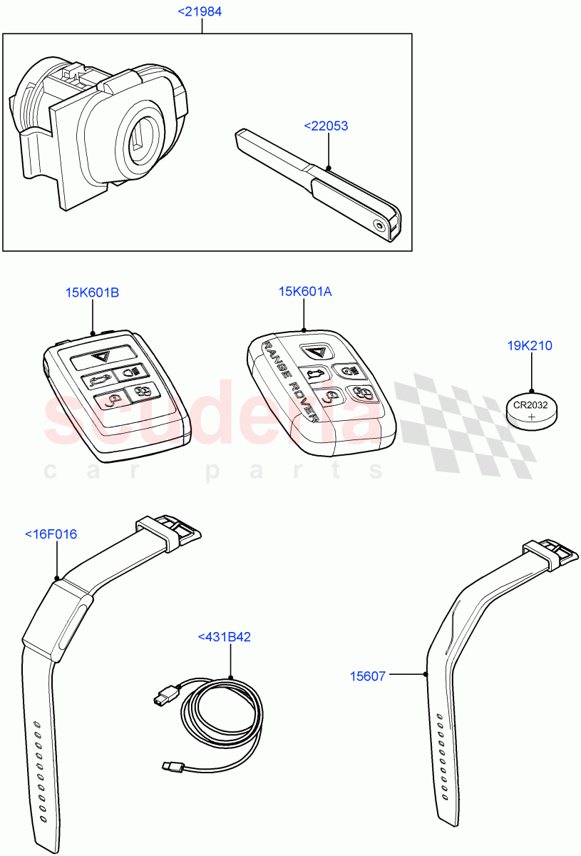 Vehicle Lock Sets And Repair Kits of Land Rover Land Rover Range Rover Velar (2017+) [3.0 DOHC GDI SC V6 Petrol]