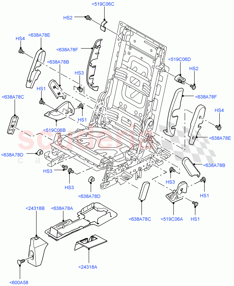 Rear Seat Frame(Row 3, Finishers)(With 7 Seat Configuration)((V)FROMAA000001) of Land Rover Land Rover Discovery 4 (2010-2016) [2.7 Diesel V6]