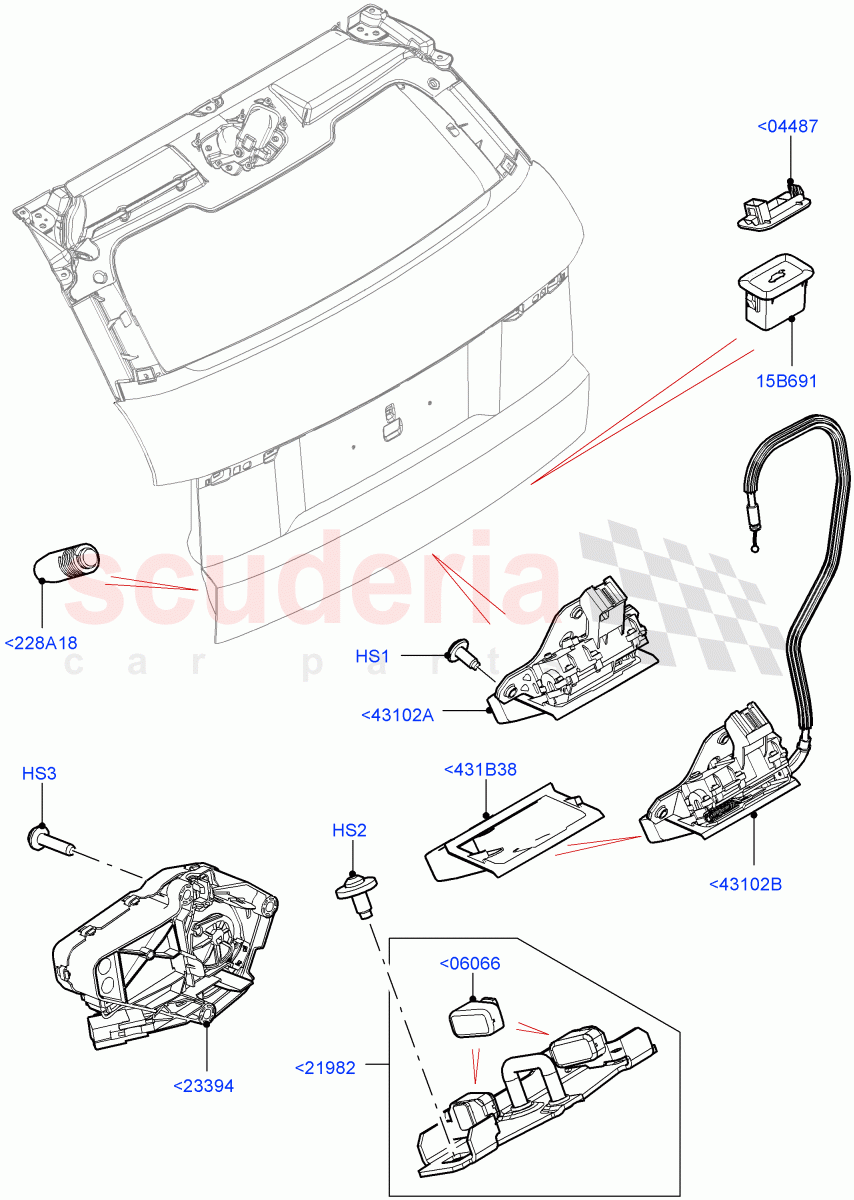 Luggage Compt/Tailgte Lock Controls(Changsu (China))((V)FROMEG000001) of Land Rover Land Rover Range Rover Evoque (2012-2018) [2.0 Turbo Petrol AJ200P]