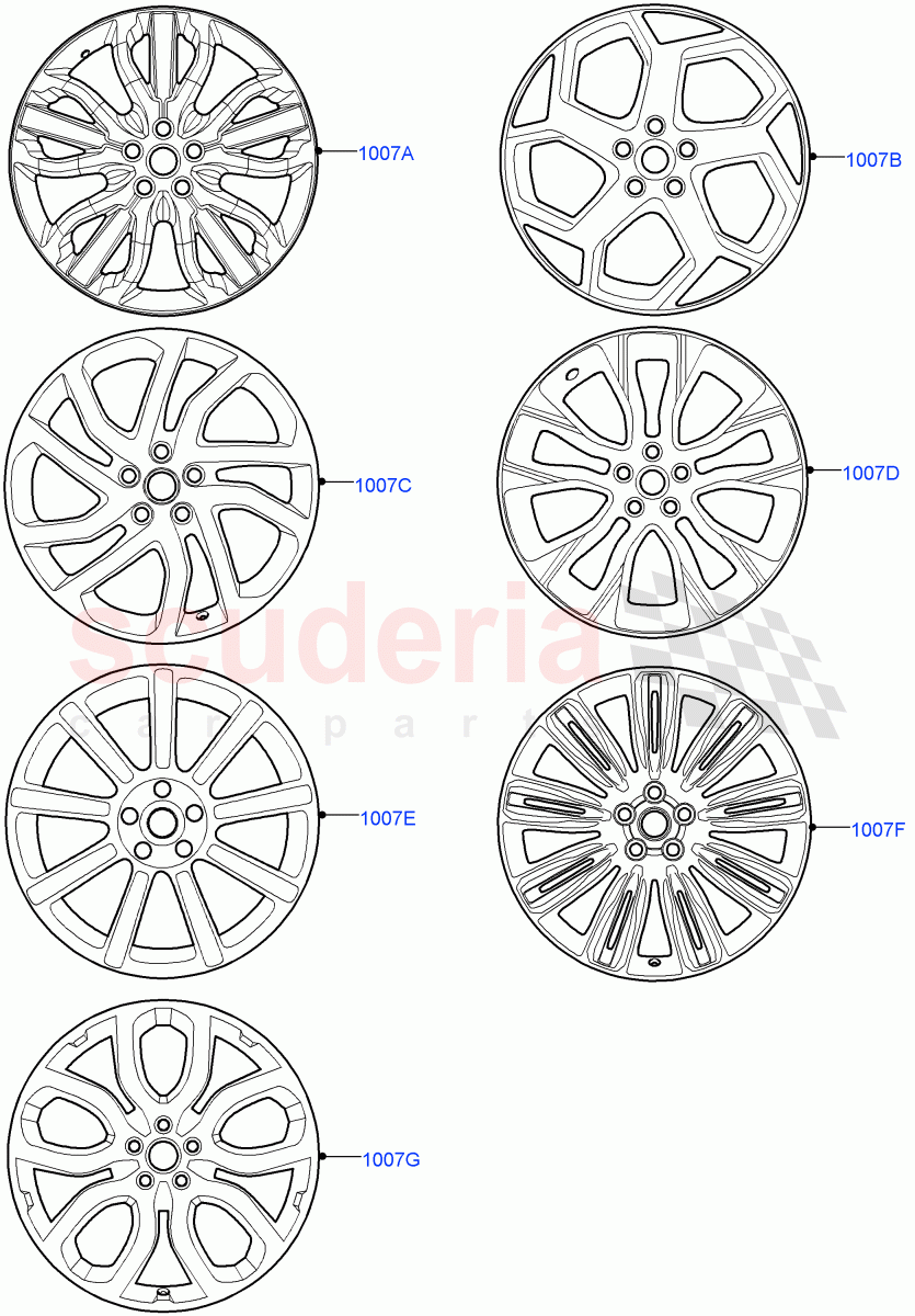 Spare Wheel(Spare Wheel - Conventional Alloy)((V)FROMJA000001) of Land Rover Land Rover Range Rover Sport (2014+) [2.0 Turbo Petrol AJ200P]