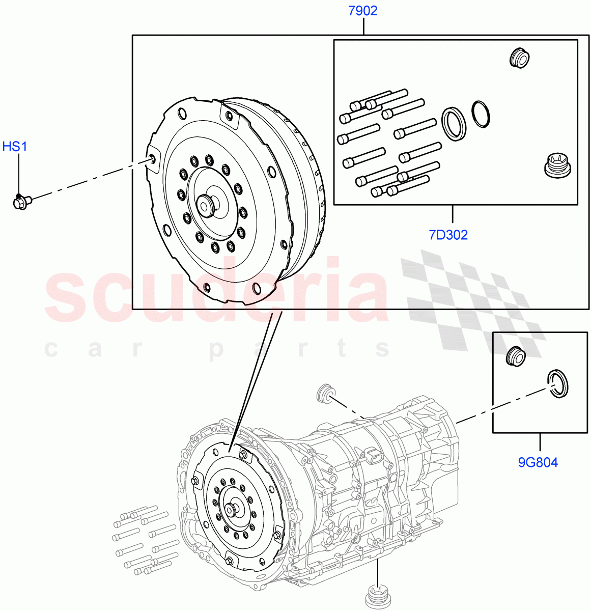 Converter(4.4L DOHC DITC V8 Diesel,8 Speed Auto Trans ZF 8HP70 4WD) of Land Rover Land Rover Range Rover Sport (2014+) [2.0 Turbo Petrol GTDI]