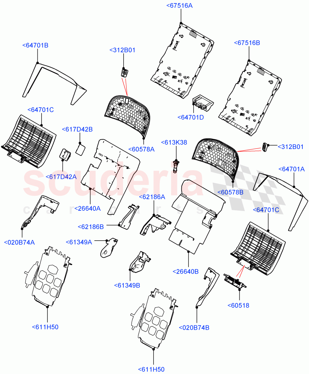 Rear Seat Back(Autobiography Black / SV Autobiography)(With 2 Rear Small Individual Seats)((V)FROMJA000001) of Land Rover Land Rover Range Rover (2012-2021) [4.4 DOHC Diesel V8 DITC]