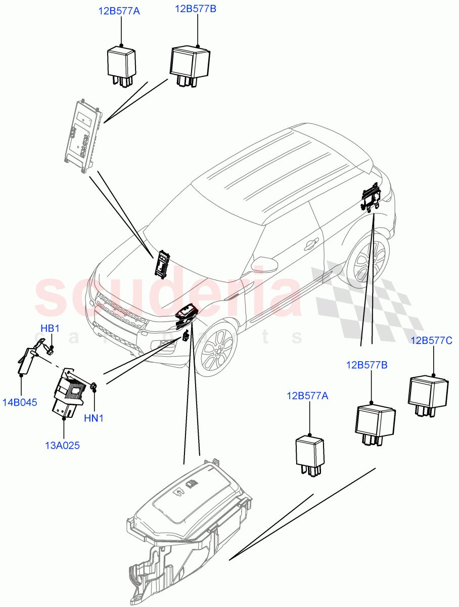 Relays (Halewood (UK)) of Land Rover Land Rover Range Rover Evoque (2012-2018) [2.0 Turbo Petrol AJ200P]