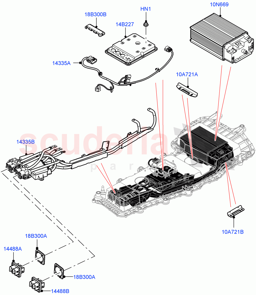Hybrid Electrical Modules (MHEV Battery, Converter, Harness and Mountings) (Halewood (UK), Electric Engine Battery-MHEV) of Land Rover Land Rover Range Rover Evoque (2019+) [2.0 Turbo Diesel AJ21D4]