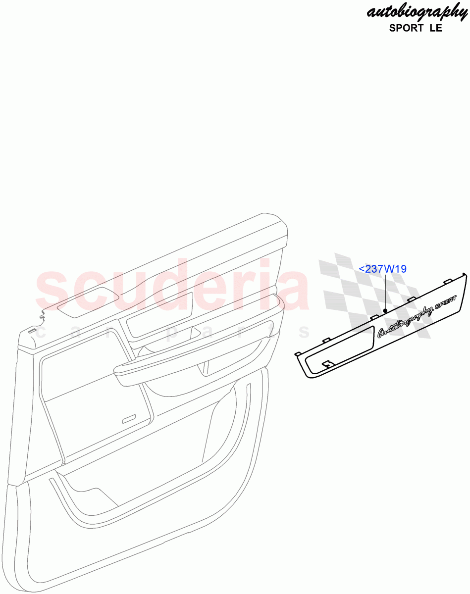 Front Door Trim Installation(Autobiography Sport LE)((V)FROMCA000001) of Land Rover Land Rover Range Rover Sport (2010-2013) [5.0 OHC SGDI SC V8 Petrol]