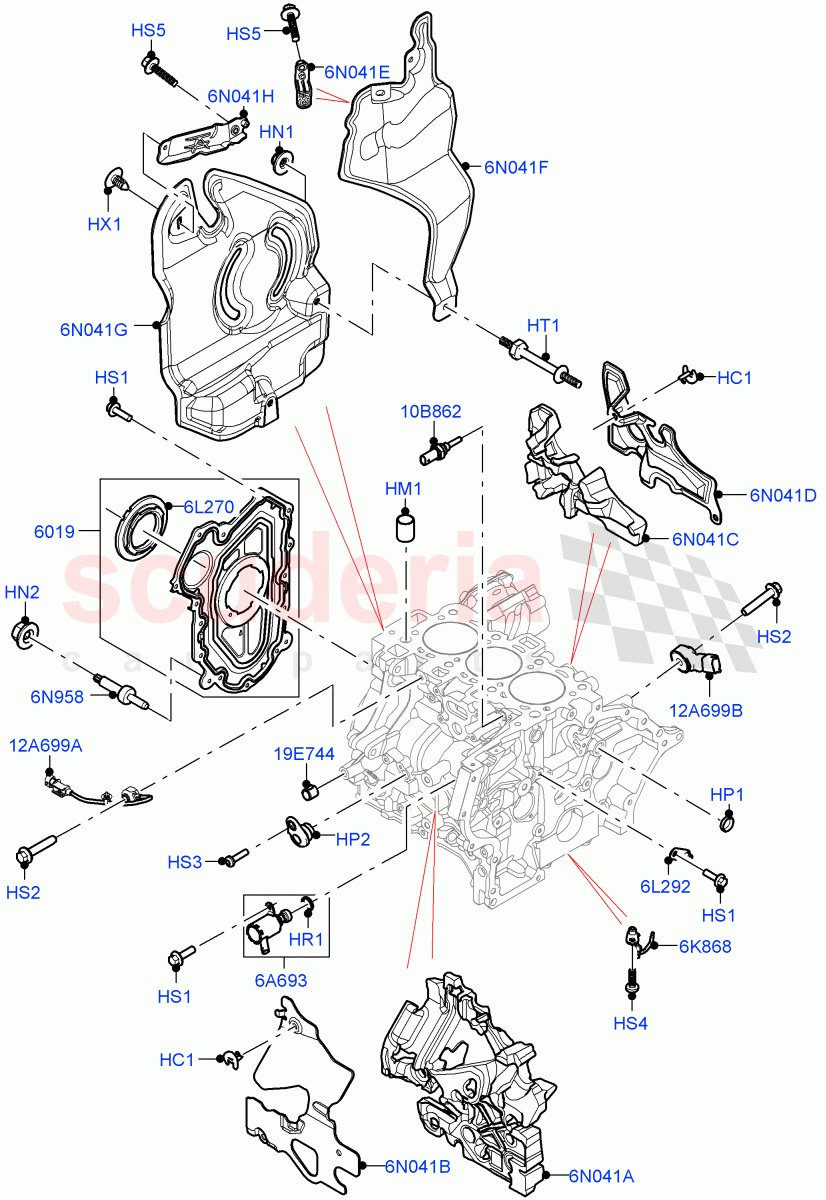 Cylinder Block And Plugs(1.5L AJ20P3 Petrol High PHEV,Changsu (China)) of Land Rover Land Rover Discovery Sport (2015+) [1.5 I3 Turbo Petrol AJ20P3]