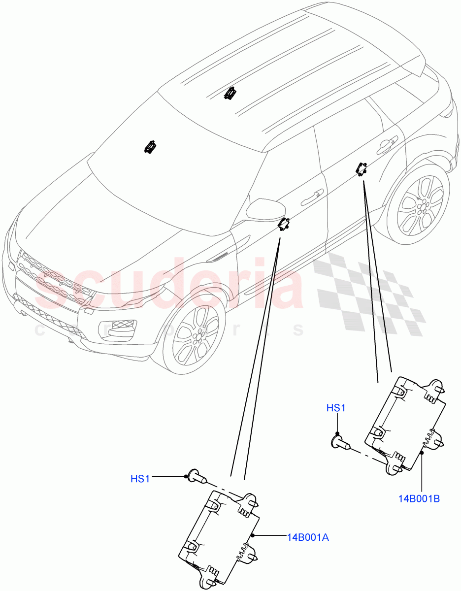 Vehicle Modules And Sensors (Door) (Itatiaia (Brazil)) ((V) FROMGT000001) of Land Rover Land Rover Range Rover Evoque (2012-2018) [2.0 Turbo Petrol AJ200P]
