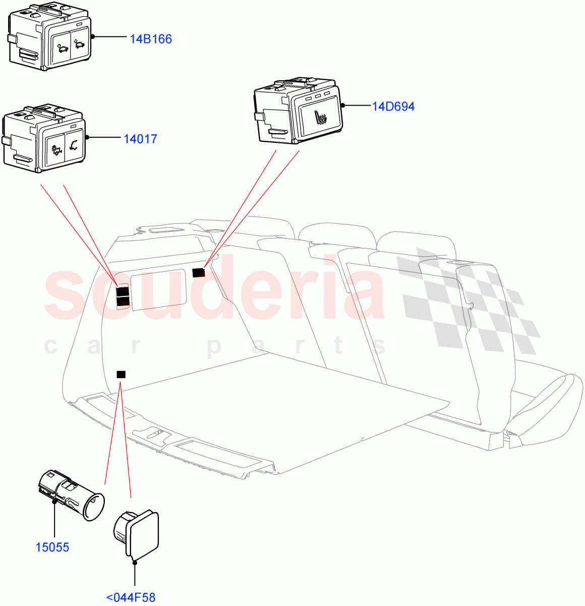 Switches(Luggage Compartment) of Land Rover Land Rover Defender (2020+) [3.0 I6 Turbo Petrol AJ20P6]