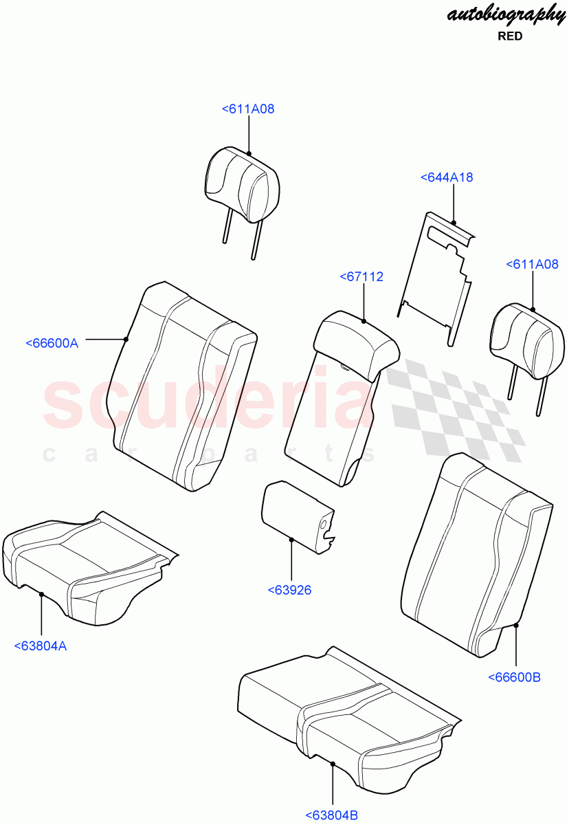 Rear Seat Covers(2S AL Leather Diamond,With 60/40 Power Fold Thru Rr Seat)((V)FROMHA000001,(V)TOHA999999) of Land Rover Land Rover Range Rover (2012-2021) [3.0 I6 Turbo Petrol AJ20P6]