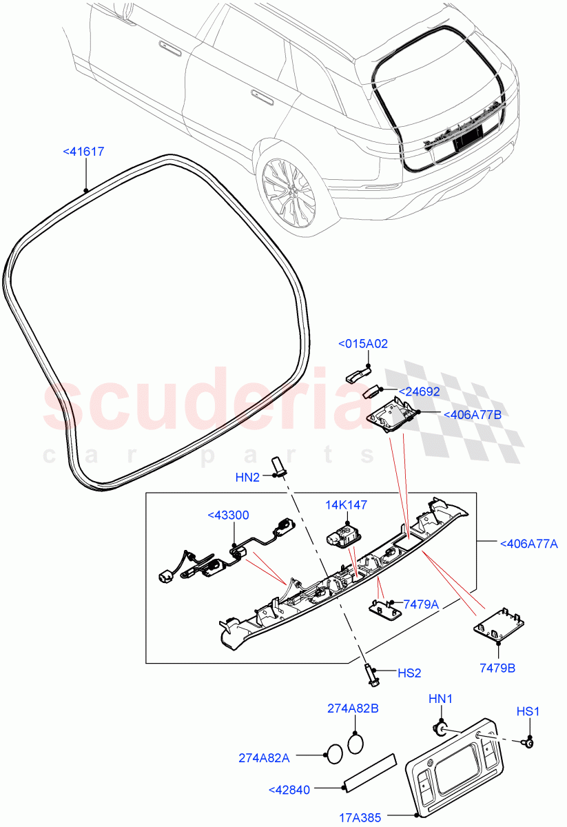 Luggage Compartment Door (Finisher And Seals) of Land Rover Land Rover Range Rover Velar (2017+) [3.0 I6 Turbo Diesel AJ20D6]