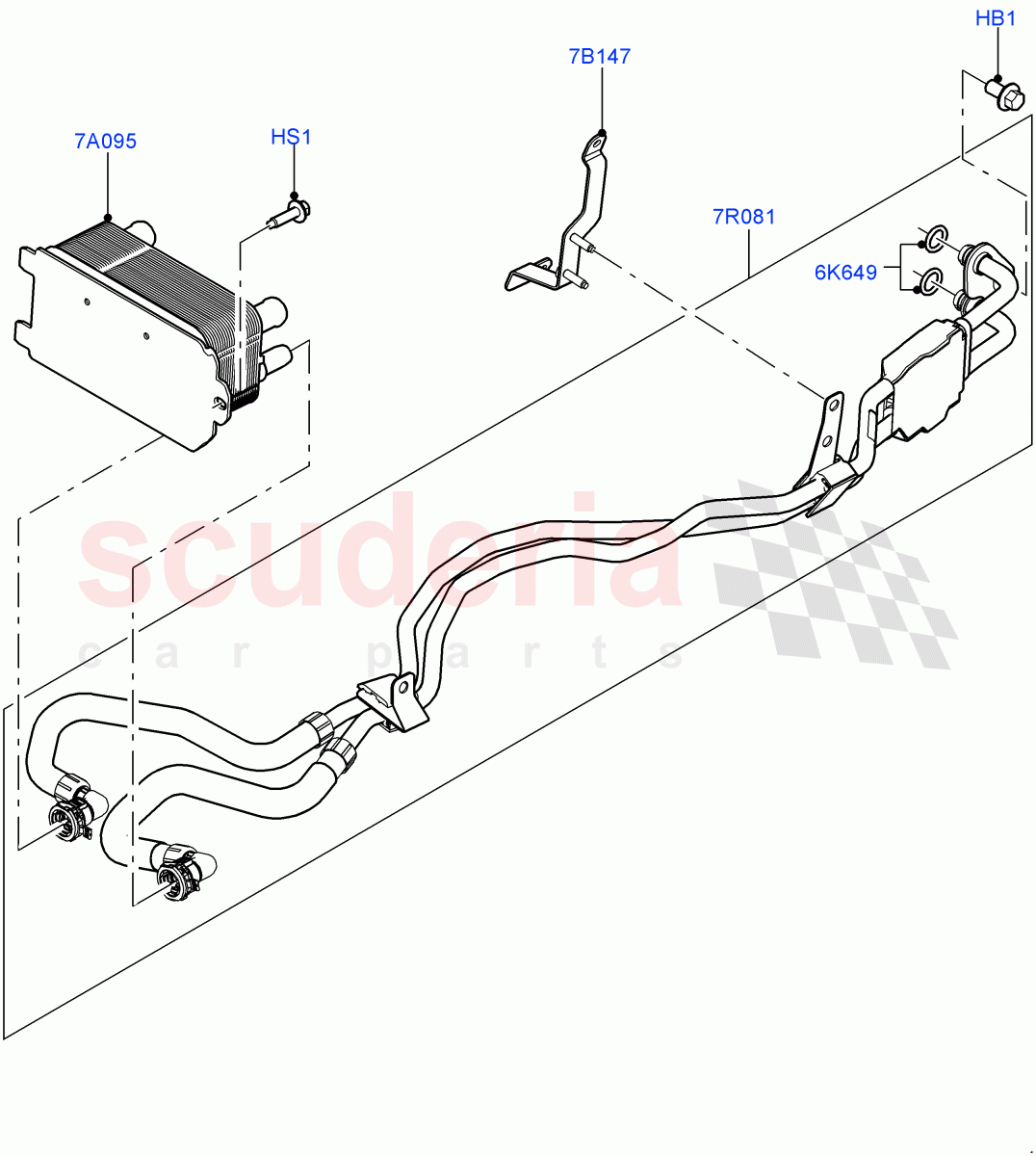 Transmission Cooling Systems(Solihull Plant Build)(2.0L I4 DSL HIGH DOHC AJ200,8 Speed Auto Trans ZF 8HP70 4WD)((V)FROMHA000001) of Land Rover Land Rover Discovery 5 (2017+) [3.0 I6 Turbo Diesel AJ20D6]