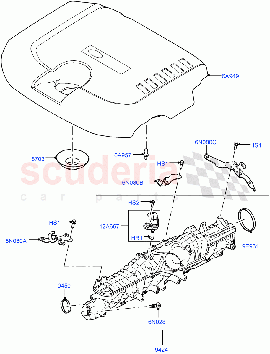 Inlet Manifold(3.0L AJ20D6 Diesel High)((V)FROMLA000001) of Land Rover Land Rover Range Rover (2012-2021) [3.0 I6 Turbo Diesel AJ20D6]