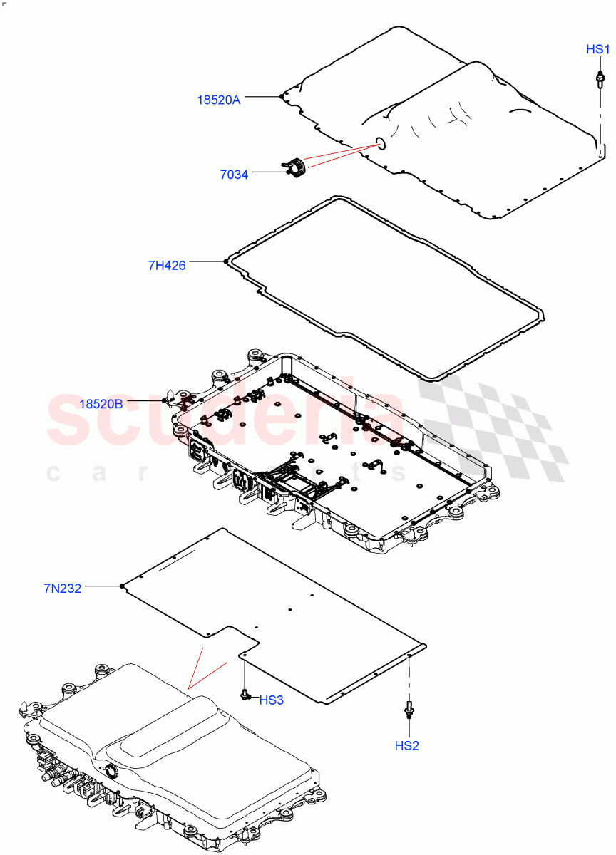 Hybrid Electrical Modules(Traction Battery Housing)(Changsu (China),Electric Engine Battery-PHEV)((V)FROMMG575835) of Land Rover Land Rover Range Rover Evoque (2019+) [2.0 Turbo Petrol AJ200P]