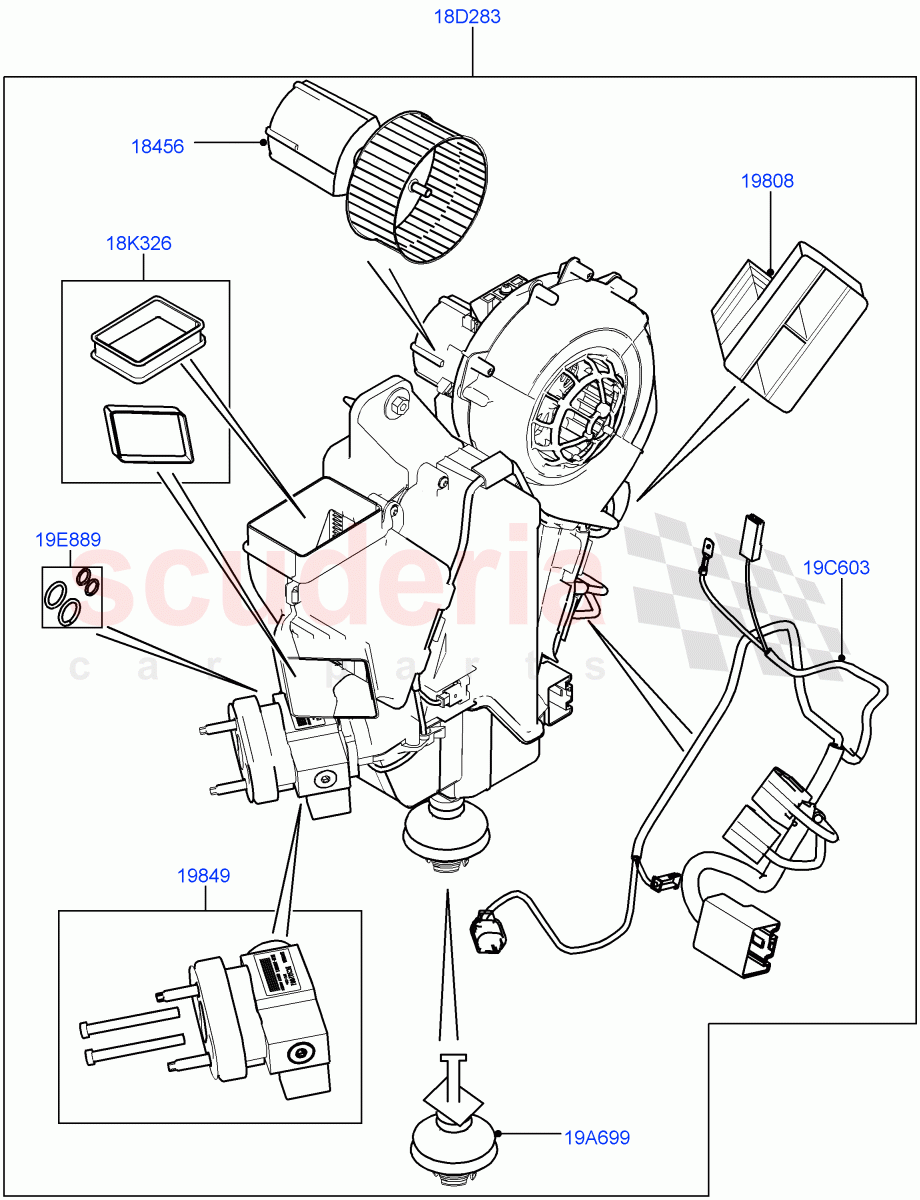 Heater/Air Cond.Internal Components (Auxiliary Unit) (Changsu (China), Climate Control - Chiller Unit) ((V) FROMFG000001) of Land Rover Land Rover Discovery Sport (2015+) [1.5 I3 Turbo Petrol AJ20P3]