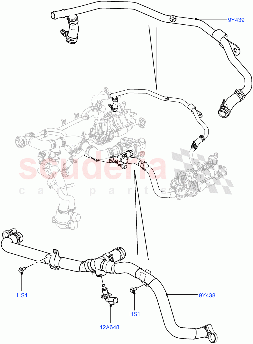 EGR Cooling System (3.0 V6 Diesel Electric Hybrid Eng) ((V) FROMFA000001) of Land Rover Land Rover Range Rover (2012-2021) [3.0 Diesel 24V DOHC TC]