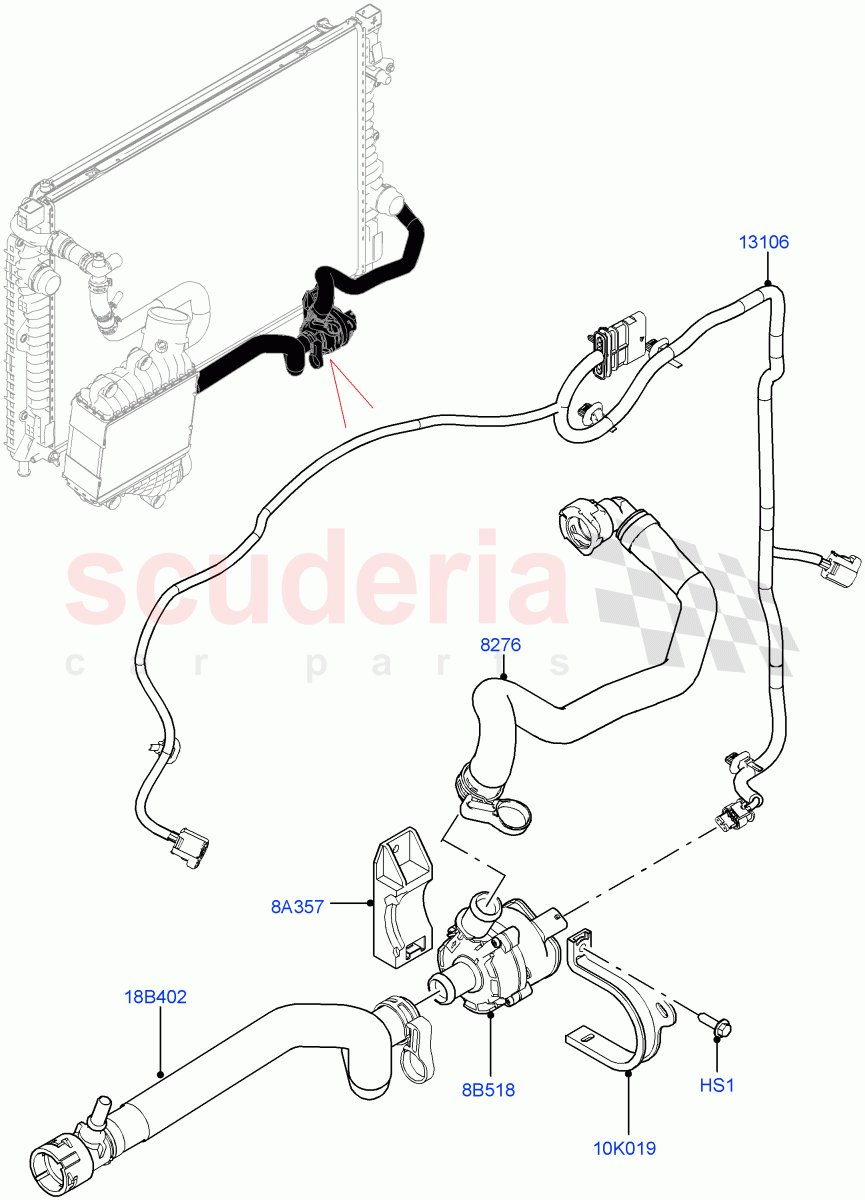 Water Pump(Auxiliary Unit)(2.0L AJ21D4 Diesel Mid,Itatiaia (Brazil)) of Land Rover Land Rover Range Rover Evoque (2019+) [2.0 Turbo Diesel AJ21D4]