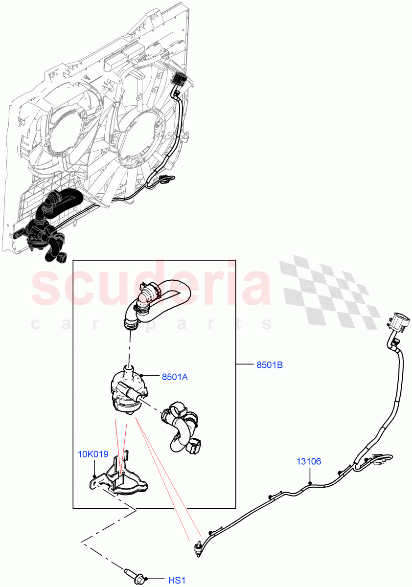 Water Pump(Auxiliary Unit, Solihull Plant Build)(2.0L I4 High DOHC AJ200 Petrol)((V)FROMJA000001) of Land Rover Land Rover Discovery 5 (2017+) [2.0 Turbo Petrol AJ200P]