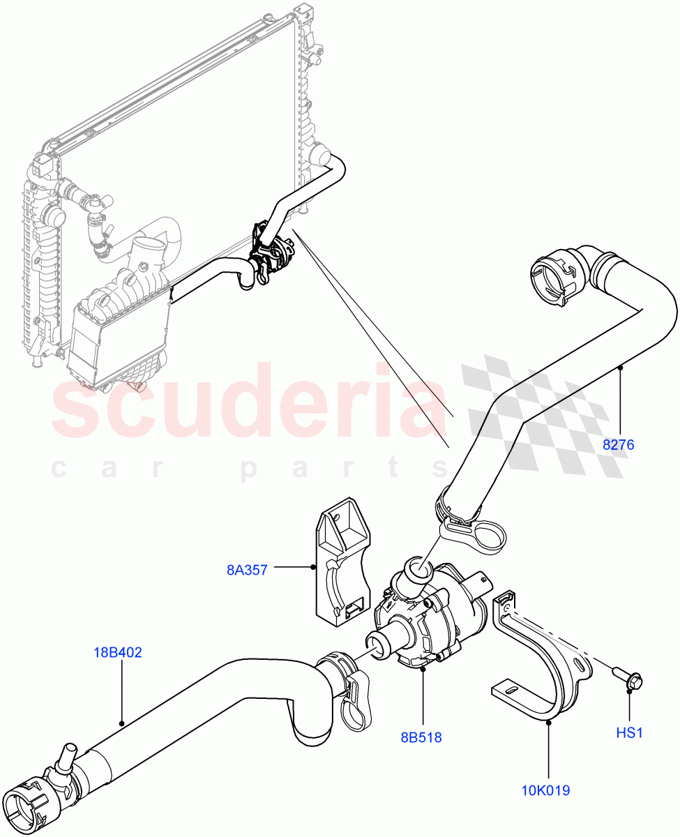 Water Pump(Auxiliary Unit)(2.0L I4 DSL MID DOHC AJ200)((V)FROMGH000001) of Land Rover Land Rover Range Rover Evoque (2012-2018) [2.0 Turbo Diesel]