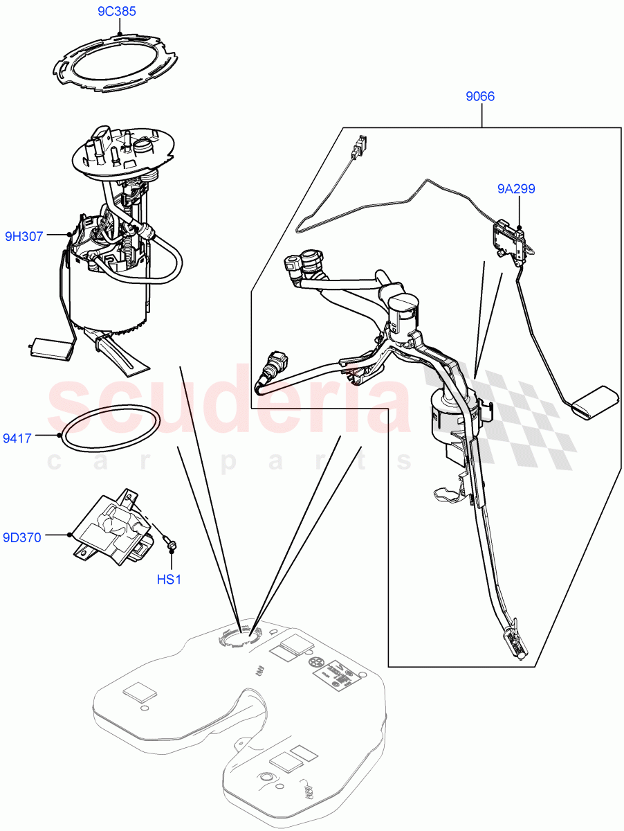 Fuel Pump And Sender Unit(5.0L OHC SGDI SC V8 Petrol - AJ133,5.0 Petrol AJ133 DOHC CDA,5.0L P AJ133 DOHC CDA S/C Enhanced)((V)FROMHA000001) of Land Rover Land Rover Range Rover (2012-2021) [5.0 OHC SGDI SC V8 Petrol]