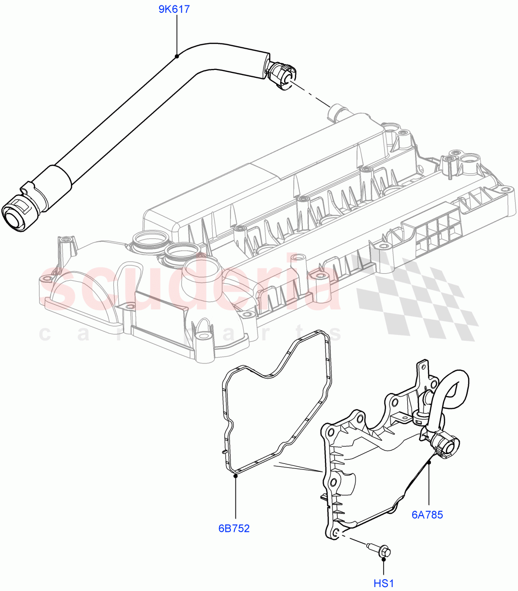 Emission Control - Crankcase (2.0L 16V TIVCT T/C 240PS Petrol) of Land Rover Land Rover Range Rover (2012-2021) [2.0 Turbo Petrol GTDI]