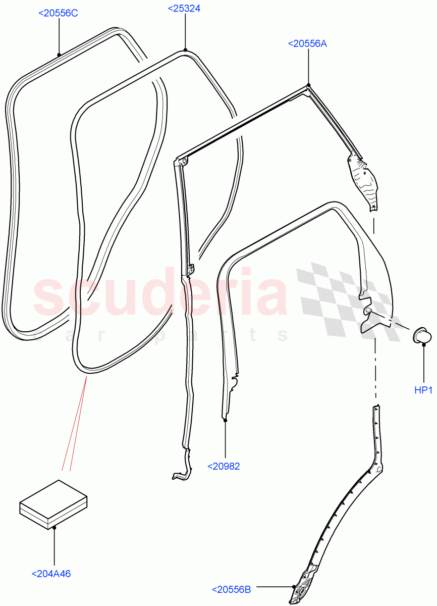 Rear Doors, Hinges & Weatherstrips(Finisher And Seals) of Land Rover Land Rover Range Rover Sport (2014+) [3.0 Diesel 24V DOHC TC]